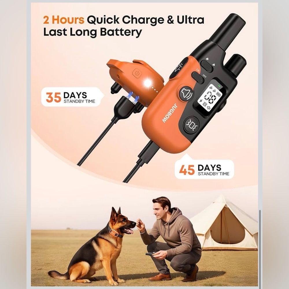 Jugbow Rechargeable Shock Training Collar for 15-120lb Dogs - NEW - Picture 8 of 10